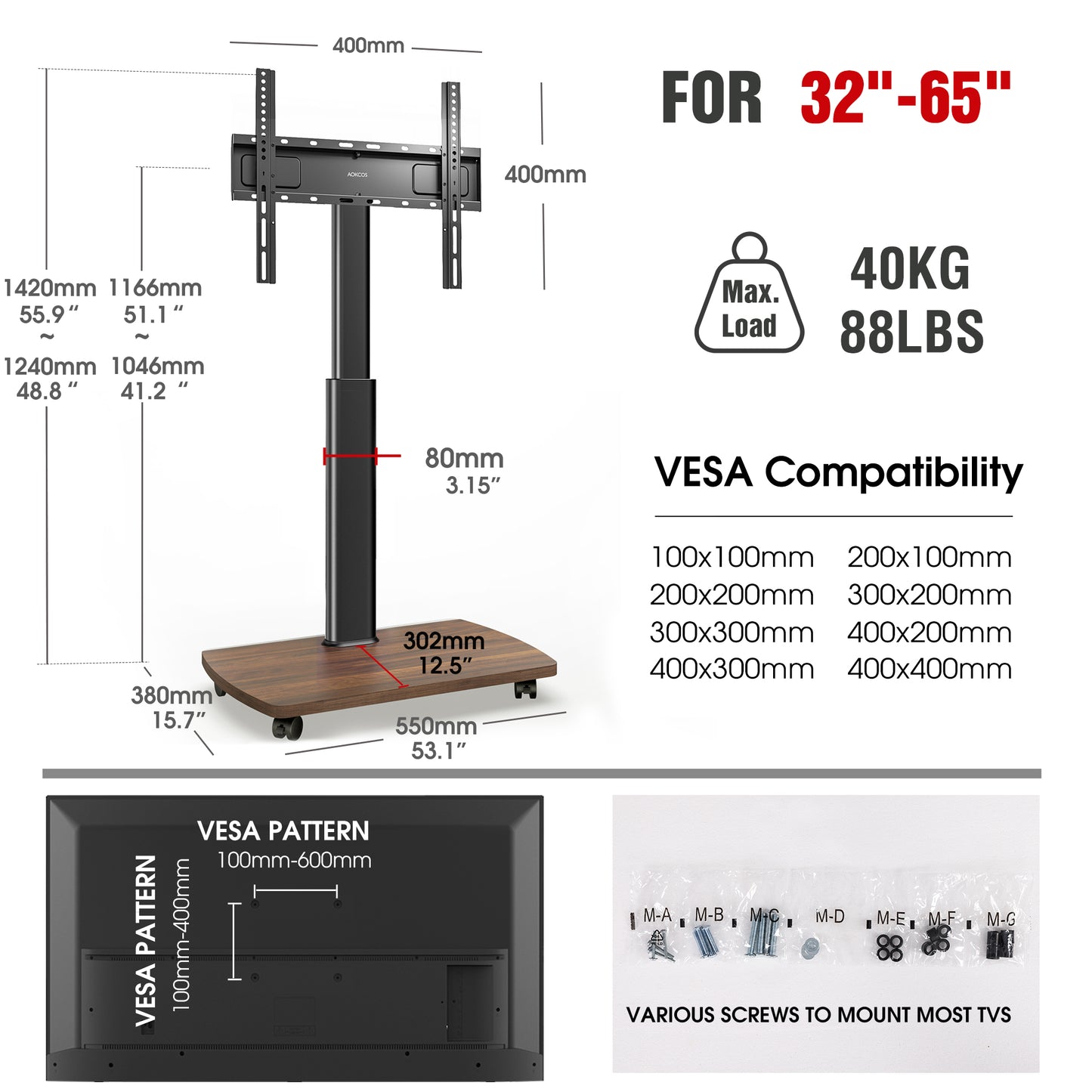 CE FT65 Mobile TV Stand