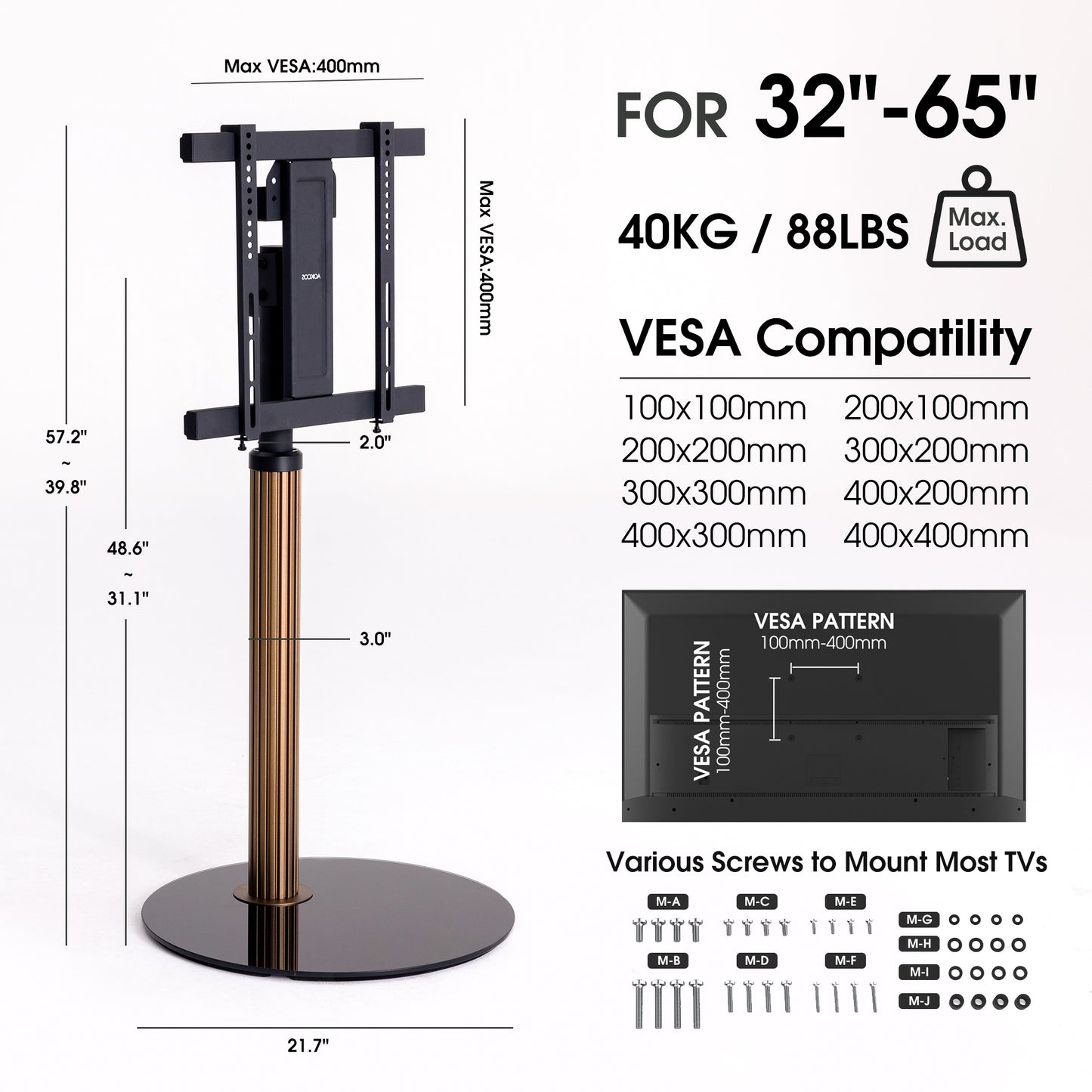Grilux FT65 Floor TV Stand